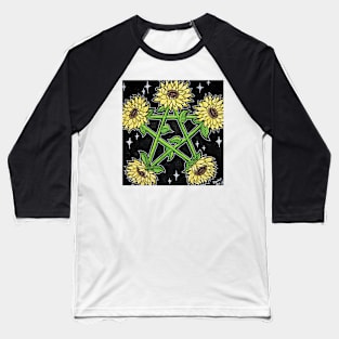 Sunflower Pentagram Baseball T-Shirt